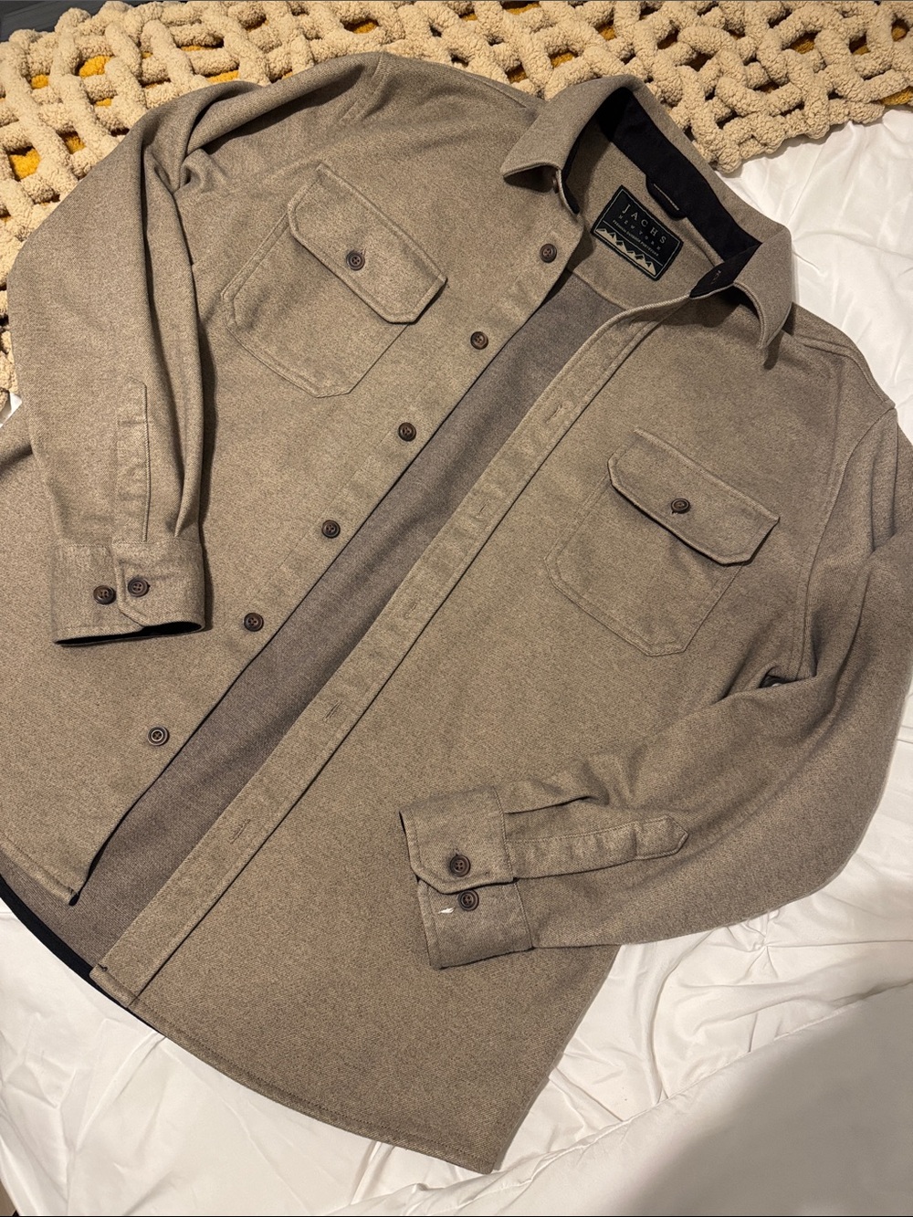 Jach’s NY Goldschmied Taupe Button-Up Shacket
